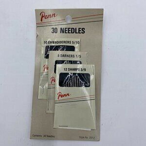 Vintage Penn 30 Sewing Embroiderers 5/10, Darners, Sharps Style #2021 NEW